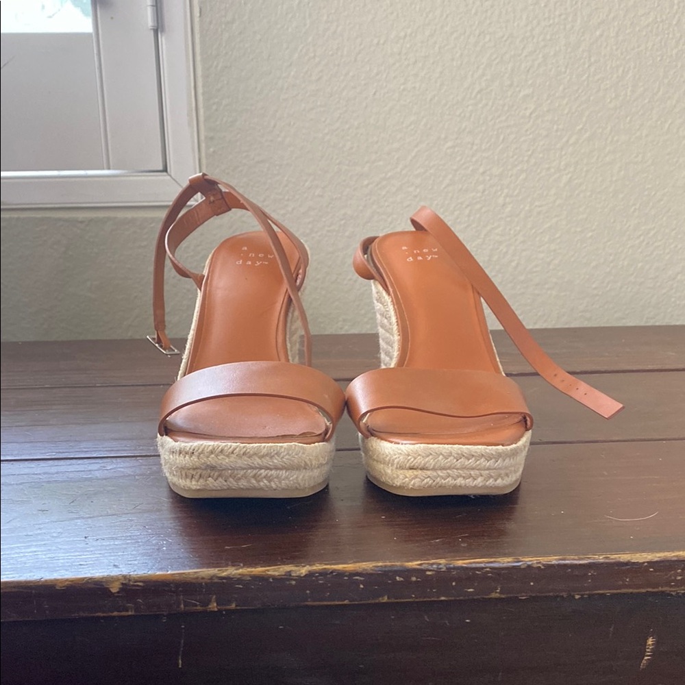a new day Brown Espadrille Wedge Sandals
